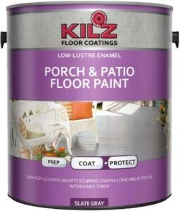 KILZ Interior/Exterior Enamel Porch & Patio Latex Floor Paint - Best paint for wooden porch floor