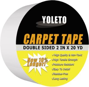 6. YOLETO Double-Sided Carpet Tape - Heavy Duty Rug Gripper Tape for Hardwood Floors