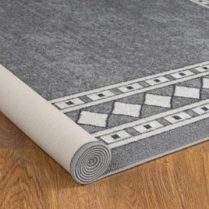 Antep Modern Bordered 8x10 Non-skid Rubber Backing Area Rugs for Indoor Use