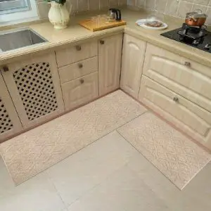 Cosy Homeer 100% Polypropylene Kitchen Rug 2 Pieces - Anti Slippery and Machine Washable